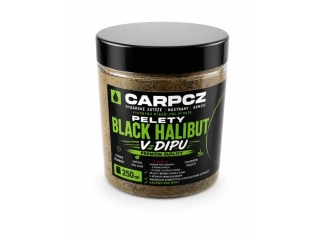 CarpCZ Pelety v dipu Black Halibut 20mm/250ml