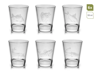 Delphin Set skleněných skleniček Shoty 6v1 6x55ml
