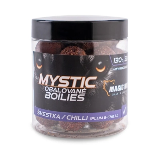 Magic Wolf Mystic Boilies obalované Švestka/Chilli 22mm/130g