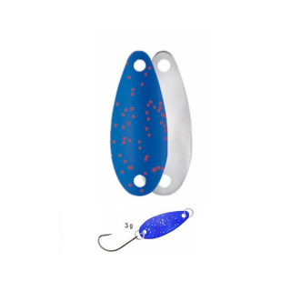 Kamatsu Plandavka Trout Spoon Special 3g - Shiny Blue + Red Glitter/Silver
