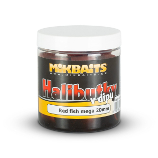 Mikbaits Pelety Halibutky v dipu Red fish Halibut 20mm/250ml