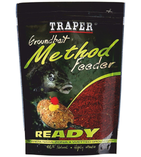 Traper Krmítková směs Groundbait Method Feeder Ready Jahoda 750g