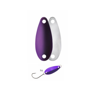Kamatsu Plandavka Trout Spoon Special 3g - Black & Purple/Pearl White 
