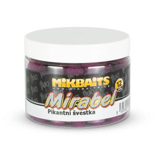 Mikbaits Mirabel Fluo boilie Pikantní švestka 12mm/150ml