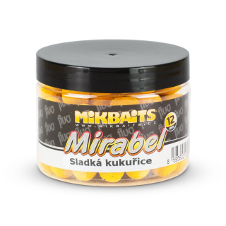 Mikbaits Mirabel Fluo boilie Sladká kukuřice 12mm/150ml