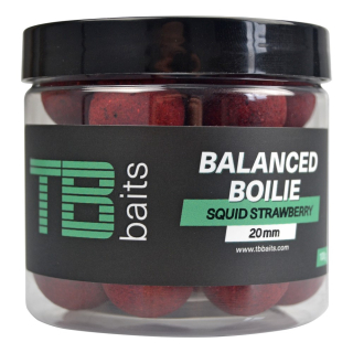 TB Baits Vyvážené Boilie Balanced + Atraktor GLM Squid Strawberry 24mm/100g