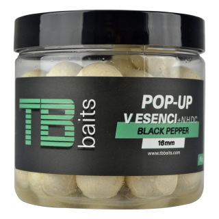 TB Baits Plovoucí Boilie Pop-Up White Black Pepper + NHDC 16mm/65g