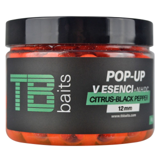 TB Baits Plovoucí Boilie Pop-Up Citrus - Black pepper + NHDC 12mm/65g