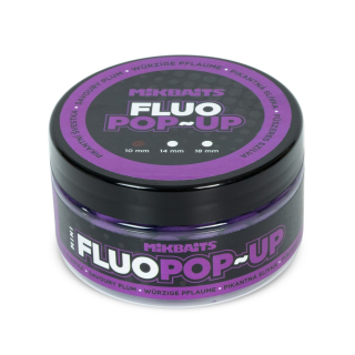 Mikbaits Mini Plovoucí boilie fluo Pikantní švestka 10mm/100ml