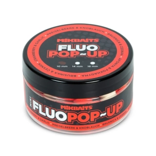 Mikbaits Mini Plovoucí boilie fluo Brusinka Česnek 10mm/100ml