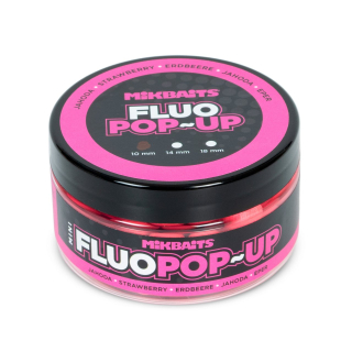 Mikbaits Mini Plovoucí boilie fluo Jahoda 10mm/100ml