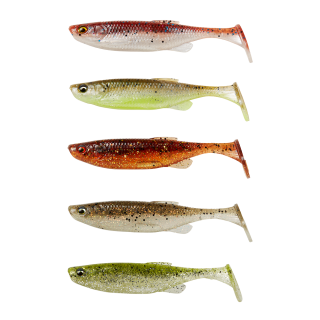 Savage Gear Gumová Nástraha Fat Minnow T-Tail Clear Water Mix 5 ks