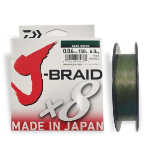 Daiwa Splétaná šňůra J-Braid X8 Dark Green /135m