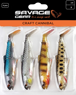 Savage Gear Gumová Nástraha Craft Cannibal Paddletail Clear Water Mix 4 ks