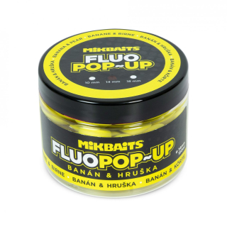 Mikbaits Plovoucí boilie fluo Banán Hruška 14mm/150ml