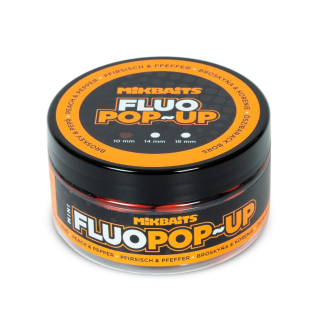 Mikbaits Mini Plovoucí boilie fluo Broskev Pepř 10mm/100ml
