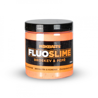 Mikbaits Fluo slime obalovací dip Broskev Black pepper 100g