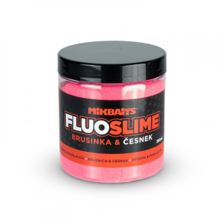 Mikbaits Fluo slime obalovací dip Brusinka Česnek 100g