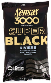 Sensas Krmítková směs 3000 Super Black Riviere 1kg