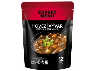Expres Menu Hovězí vývar s masem a zeleninou 2 porce 600 g