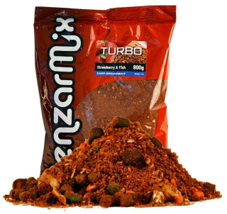 Benzar Mix Krmítková směs Turbo Carp Jahoda - Ryba 800 g