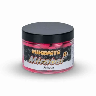 Mikbaits Mirabel Fluo boilie Jahoda 12mm/150ml