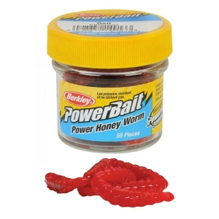 Berkley Gumová nástraha PowerBait Honey worm Red 2,5cm/55 ks