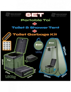 Holdcarp Přenosná Toaleta Portable Toi + přístřešek Toilet & Shower Tent + Toi Garbage Kit 