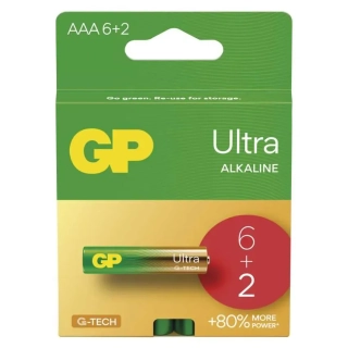 GP Alkalická baterie Ultra AAA - 8 ks
