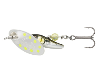 Savage Gear Třpytka Sticklebait Spinner Green Silver Ayu #1/4,5g