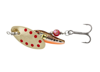 Savage Gear Třpytka Sticklebait Spinner Minnow Gold Red #1/4,5g