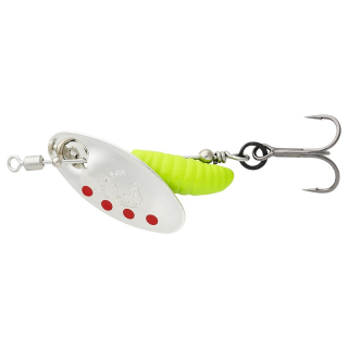Savage Gear Třpytka Grub Spinners Silver Red Lime #1/3,8g