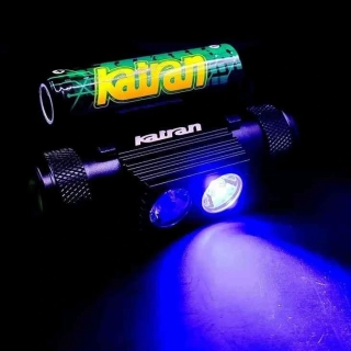 Katran Čelová dobíjecí svítilna Headlamp W/B 460 PRO modrá a bílá LED + box + náhradní baterie zdarma NEW
