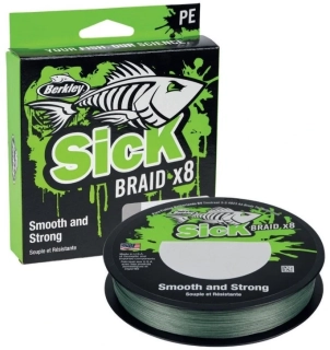Berkley Splétaná šňůra Sick Braid x8 Moss Green/150m